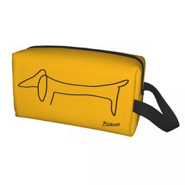 Pablo Picasso Wild Wiener Dog Dachshund Travel Cosmetic Bag for Women Toiletry Makeup Organiser Lady Beauty Storage Dopp Kit