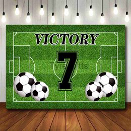 Background Material Bonvvie Name Customized Birthday Party Decoration Background Football Field Sports Children's Photography Background Photo Studio x0724