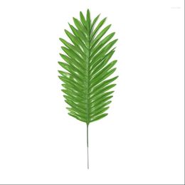 Decorative Flowers 10pcs Artificial Palm Leaves Tropical Plant Outdoor Faux Fake Fronds Plants Greenery For Home Party Wedding Decor