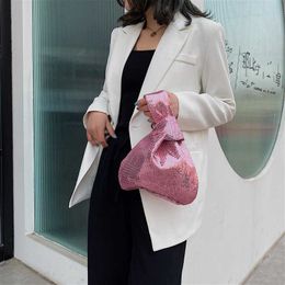 Small Tote Bag Spring/Summer New Korean Style PVC Women's Bag Solid Colour Wrist Sequins clutch bags wallets for women