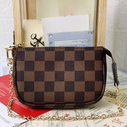 7A iM58009 MINI POCHETTE ACCESSOIRES Designer Vintage Women Clutch Evening Shoulder Handbag Wrist Cross Body Bag Pouch Chain Wallet Coin Purse