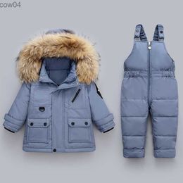 -30 Children Down Clothing Sets 2022 Kids Winter Down Jacket Toddler Girls Warm Overalls 0-4 Years Baby Boys Down Coat
