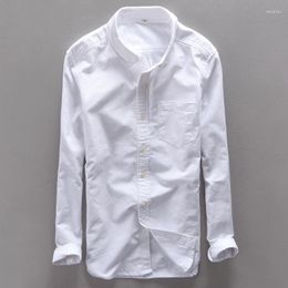 Men's Casual Shirts Oxford Cotton Long Sleeve Solid Slim Shirt Spring Summer Dress Men Fashion Male Clothes TS-131