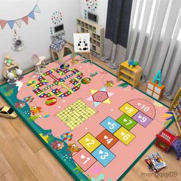 Carpets Child Climing Playing Mat Hopscotch Flannel Carpet for Bedroom Living Room Bedside Floor Mat Home Decor Anti-slip Floor Rug R230725