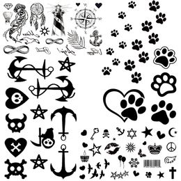 Kids Cartoon Temporary Tattooo Stickers Women Body Art Flower Fake Tattoo Cute Paw Girls Morning Glory Waterproof Tatoos Gifts