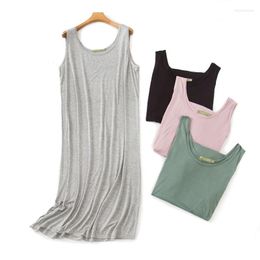 Women's Sleepwear Summer Modal Night Gown Thin Vest Nightdress Casual Women Sleeveless Soft Sleeping Dress Comfortable Sexy Nightwear