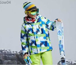 -30 Children's brand winter ski jacket coat for boy girls kids snowboard Waterproof sports jacket clothing padded teen 12 14 L230625