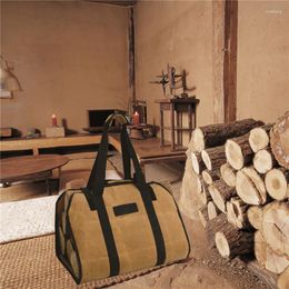 Storage Bags Two In One Multifunctional Large Capacity Waxed Canvas Firewood Bag Dual Purpose Logging Carrying