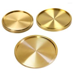 Cups Saucers Round Coasters Copper Brass Cup Mats Heat Resistant Tray