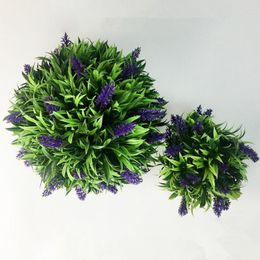 Decorative Flowers Chzimade Artificial Purple Simulation Plant Lavender Hanging Topiary Ball Handicraft Wall Decor Plastic Flower