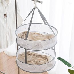 Hangers Household Clothesbasket Folding Windproof Airing Basket Tiled Underwear Socks Clothesnet Double Layer Netting Drying Net