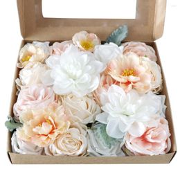 Decorative Flowers Artificial Rose Combo Box For Wedding Bouquets Bridal Shower Centrepieces Party Arrangements Home