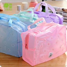 Cosmetic Bags Cases Translucent Handbag Organiser Makeup Travel Bag Waterproof PVC Toiletry Kits Bathroom Storage Wash Daisy 230725