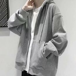 Men's Hoodies Drawstring Hoodie Coat Men Loose Outwear Autumn Unisex Women Sweatshirts