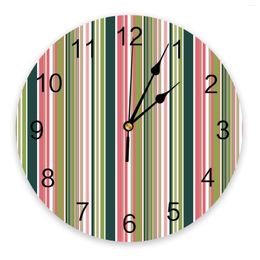 Wall Clocks Colorful Striped Texture Clock Large Modern Kitchen Dinning Round Bedroom Silent Hanging Watch