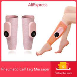 Leg Massagers Pneumatic calf massager heating vibration leg blood circulation physical therapy machine calf muscle compression pain relief 230724