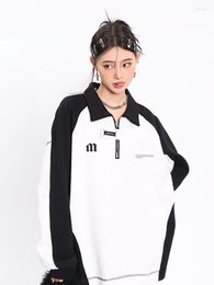 Women's Hoodies Women Sweatshirts Black White Hip Hop Style Oversized Harajuku Pullovers Korean Fashion Preppy Couple Tops Streetwear