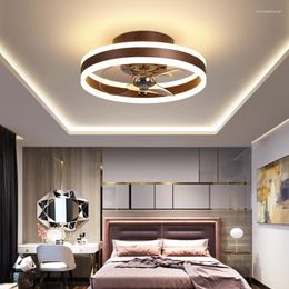 Modern Ceiling Fan Light Mute LED Dimmable Fans Lamp With Remote Control For Bedroom Study Room Dining