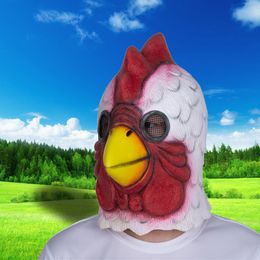 Halloween White Latex Rooster Mask Adult Richard Rooster Mask Hotline Miami Game Props Cosplay Animal Mad Chicken Masquerade