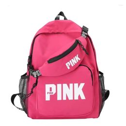 Backpack PINK Dual Use Waterproof Nylon Light Travel Large Capacity Student Bag