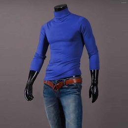 Men's T Shirts Autumn Winter Turtleneck Sweater Long Sleeve Slim Pullover Shirt Casual Solid Colour Top Moletom Masculinos