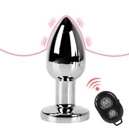 Anal Toys Dildo Stainless Steel Funny Flying Adult Product Round Hip Plug Stimulating Sex toy Metal Vibrating Anal Plug 230724