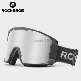 Ski Goggles ROCKBROS Double Ski Goggles Large Frame Men and Women Clear View Skiing Colorful Coating Breathable Sponge Snowboard Eyeware HKD230725