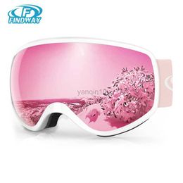 Ski Goggles Findway 3-10 years old Kids ski goggles Adjustable Anti-Fog UV Protection ski goggles for girls Skiing Snowboarding Sports HKD230725