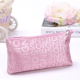 Cosmetic Bags Cases Women Bag Portable Cute Multifunction Beauty Zipper Travel Letter Makeup Pouch Toiletry Organizer Holder 230725