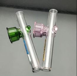 2023 Horn head with standard pipe Glass Bbong Wwater Pipe Titanium nail grinder, Glass Bubblers For Smoking Pipe Mix Colors