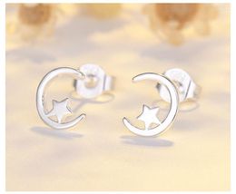 Stud Earrings Fashion Female 925 Silver Needle Small Animal Star Moon Butterfly For Women Party Jewellery Pendientes