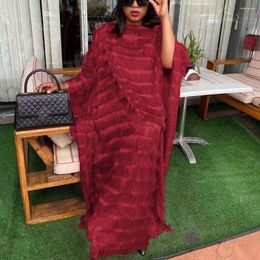 Casual Dresses African Ladies Fashion Loose For Women Round Neck Batwing Sleeve Floor Length Luxury Evening Birthday Party Dinner Dress