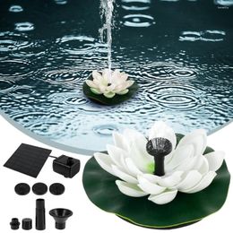 Garden Decorations Solar Panel Floating Pump Lotus Fountain Water Feature Bird Bath Pond Decoration