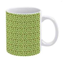 Mugs Lime Green Avocado Mug Fruit Print Vintage Porcelain Espresso Wholesale Cups