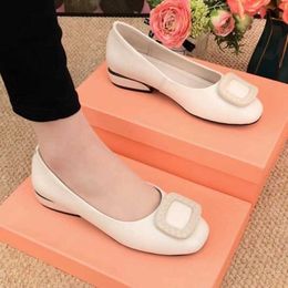 HOT Sandals Women Flats Shoes Casual Solid Color Slip on Lady Square Heel High Quality Comfort Party Wedding Office Zapatos Mujer 230417