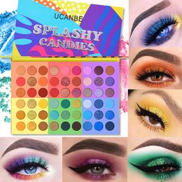 Eye Shadow UCANBE 6 in 1 Splashy Candies 54 Colors Eye Shadow Palette Vivid Summer Look Eyes Makeup Glitter Shimmer Matte Eyeshadow Powder 230724