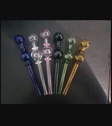 Glass Pipes Smoking blown hookah Manufacture Hand-blown bongs Coloured two wheel double bubble glass direct fryer