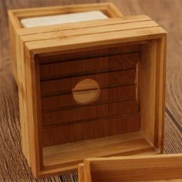 Natural Bamboo Soap Dish Box Bamboo Soap Tray Holder Storage Soap Rack Plate Box Container for Bath Shower Bathroom All-match