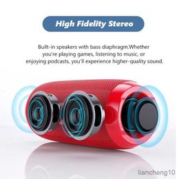 Portable Speakers Portable Bluetooth Speaker Wireless Bass Column Waterproof Outdoor Speaker Support AUX Subwoofer Stereo Loudspeaker R230725
