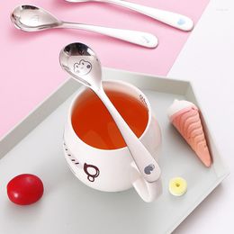 Spoons 1Pc Cartoon Spoon Coffee Teaspoon Stirring IceCream Dessert Dinner For Children Tabaleware Kitchen Accessories