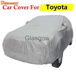 Car Sunshade Buildreamen2 Car Cover Automotive AntiUV Snow Rain Scratch Protector Cover For Toyota 4Runner Avensis Aygo Tacoma x0725