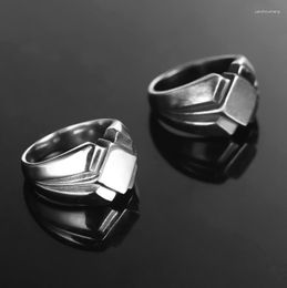 Wedding Rings Fashion Personality Geometry Square Lattice Motorcycle Party Steampunk Cool Band Engagement Ring Jewellery Gifts