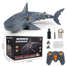 Electric/RC Boats Remote Control Sharks Toy for Boys Kids Girls Rc Fish Animals Robot Water Pool Beach Play Sand Bath Toys 4 5 6 7 8 9 Years Old 230724
