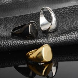 Cluster Rings Classic Men's Ring Smooth 316L Stainless Steel Gold Silver Colour Jewellery Gifts For Men Size 6-13 Wholesale Drop
