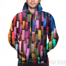 Men's Hoodies Mens Sweatshirt For Women Funny Multicolored Watercolor Stripes Pattern Print Casual Hoodie Streatwear