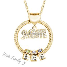 Pendant Necklaces Custom Family Names Necklace Birthstone Necklace Personalised Mothers Day Gift for Mum Nana J230725