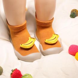 First Walkers Spring Autumn Infant Toddler Shoes Baby Boys Girls Cute Style Fruit Non-Slip Terry Socks Slip-on Kids Sports For Toddlers