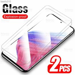 For Samsung Galaxy A53 5G Glass 2Pcs Protective Tempered Glass Sumsung Samung A 53 2022 A536B Screen Protector Armour Phone Films L230619