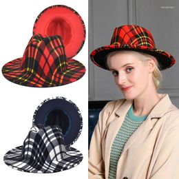 Berets Fedora Hat Autumn Winter Felt Caps Jazz Plaids British Style Cap Women Men Unisex Adult Wool Panama Trilby Hats