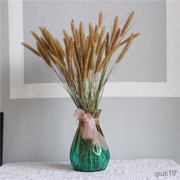 Dried Flowers 50PCS Bulrush Natural Dried Flowers Real Plants Branch Grass Tail Grass Flower Wedding Christmas Home Decoratio R230725